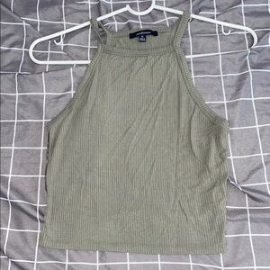 Forever 21 Green Ribbed Crop Tank Top